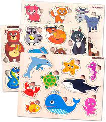 A collection of special puzzles that are easy for little hands to manipulate and full of amazing surprises: Amazon Com Toddler Toys Puzzles For Kids Ages 2 4 By Quokka Three Wooden Puzzles For Toddlers 1 3 Years Old Babies Wood Toy For Learning Animals And Sea Creatures Gift Educational