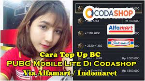 Cara Top Up Bc Pubg Mobile Lite Di Codashop Via Indomaret Alfamart Youtube