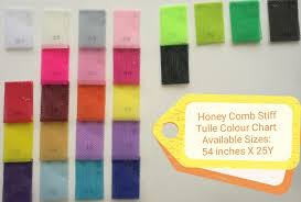 Honey Comb Stiff Tulle Color Chart