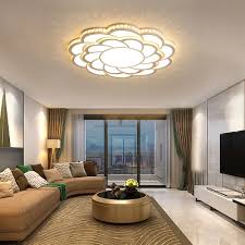 Pick a light fixture that relates to the dining room table, not the room itself—in terms of size, shape and style. Contemporary Petal Flush Ceiling Light Dining Room Led Light Fixture In Warm White Beautifulhalo Com