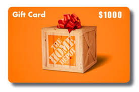 (one (1) awarded per monthly entry period): Win A 1000 Home Depot Gift Card