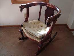strange rocking chair with lions heads carved into arms rocking chair chair furniture collection