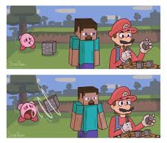 I M Trying To Kirby Art I Swear That S Not Supposed How You Play Minecraft Kirby Super Smash Bros Memes Smash Bros Funny Nintendo Super Smash Bros