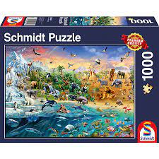 Jetzt 1000 teile puzzle finden, preise vergleichen und sparen! Puzzle 1000 Teile Die Welt Der Tiere Schmidt Spiele Mytoys