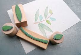 Stempel Set Ast Mit 3 Blattern Handgemachte Briefmarken Stempel Selber Machen Stoffdruck
