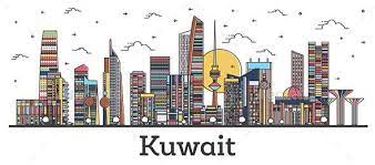 Outline Kuwait City Skyline With Color Buildings Ad City Ad Kuwait Outline Buildings City Skyline Kuwait City Scenery Wallpaper