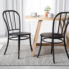 Bonnlo 3 piece counter height table set kitchen bar table set with 2 stools breakfast bistro set dining table set for 2,light brown. 2pk Indoor Outdoor Steel Bistro Dining Chair Set Black Hearth Hand With Magnolia Target