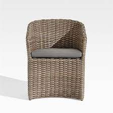 High quality outdoor dining chairs. Abaco Outdoor Dining Chair With Graphite Sunbrella Cushion Reviews Crate And Barrel