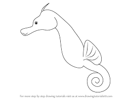 Draw a round head and a protruding snout around the eyes. Learn How To Draw A Sea Horse Fishes Step By Step Drawing Tutorials