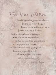 Inspirational Poem The Voice Within Printable Poetry Card Nina Heyen Inspirational Poems Poetry Poems