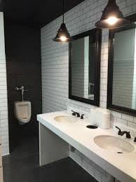 Black And White Restaurant Men S Room Western Sizzlin Subway Tile Black And White Bathroom White Restaurant Man Bathroom Restaurant Bathroom
