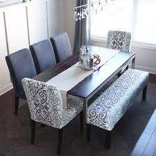 We have one at our dining room table and while i like the look it's not as comfy nor easy to move without everyone getting up. Easy Bench Slipcover Dining Room Table Dining Room Bench Seating Dinning Room Decor