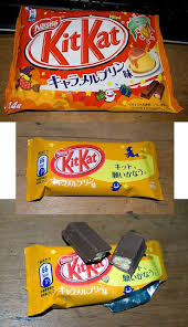 Break me off a piece of that kit kat bar gif. A Halloween Limited Edition Caramel Pudding Kit Kat Japan Japanese Kit Kat Flavors Kit Kat Flavors International Snacks