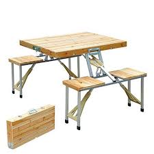 Outsunny Portable Lightweight Folding Suitcase Picnic Tab Portable Picnic Table Folding Picnic Table Camping Table