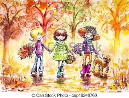 Image result for autumn girls images and drawings