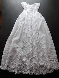 French Handmade Christening Gown With Exceptional Lace And Embroidery From Fvl On Ruby Lane Christening Gowns Wedding Dresses Lace Crochet Dress