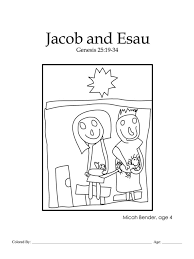 Jacob and esau's choices scripture: Preschool Christian Coloring Pages