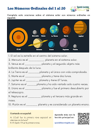 Los Numeros Ordinales En Espanol Hoja De Trabajo Pdf Spanishlearninglab Aprende y practica todos los números en español con una infografía preciosa y una gran variedad de actividades online muy prácticas.