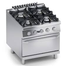La germania 60cm europa freestanding stove 4 gas burner hob with gas oven stainless steel tu64031dxs. K4gcup10ff Top Gas Range 4 Burners Gas Oven 2 1 Gn Planet Chef Foodservice Equipment