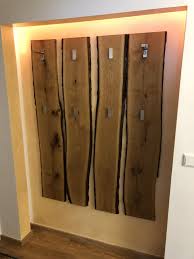 Garderobe Aus Eichenholzbrettern Und Ikea Haken Eiche Holz Holzprojekte Holz