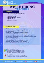 Job title, keyword or company. Job Vacancy Global Islamic School Serpong