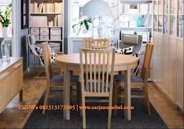 Set Meja Makan Natural Kayu Jati Meja Makan Mebel Set Meja Makan