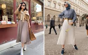 Atasan utk rok prisket warna dusty pink. Inspirasi Mix And Match Rok Plisket Untuk Tampil Kekinian Blog Unik