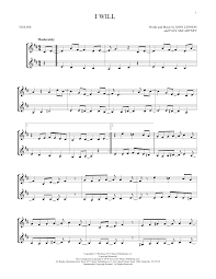 Find the violin sheet music here ! I Will Violin Duet Print Sheet Music Now
