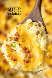 Make Ahead Mashed Potatoes The Creamiest Most Delicious Potatoes Ever Can Make A Make Ahead Mashed Potatoes Cheesy Mashed Potatoes Recipe Mashed Potatoes