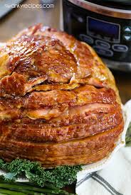 Peel back the layers of the ham and place a sprig of thyme between every other layer of the spirals. Crock Pot Brown Sugar Ham With Pineapple Swanky Recipes