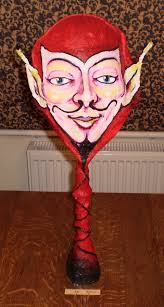 Demon head, reverse perspective optical illusion