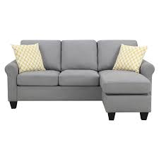 Emerald Home Claudette Soft Gray Reversible Sectional With Pillows Reconfigurable Sectional To Sofa With Ot Emerald Home Furnishings Grey Sectional Sofa Sofa