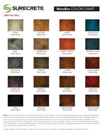 Metallics Color Chart Surecrete Products