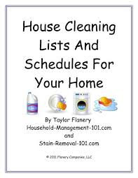 House Cleaning Lists And Schedules For Your Home