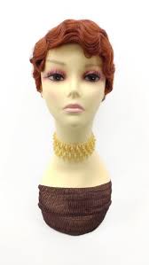 1920s Style Short Bright Auburn Finger Wave Wig. Marcel Wave Vintage Style  Costume Wig. Heat Resistant Wig. [69-354b-htbebe-130]