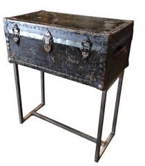 Custom Steamer Trunk Console Table By Ph Design Group Eclectic Side Tables And Accent Tables Etsy Eclectic Side Table Steamer Trunk Antique Trunk