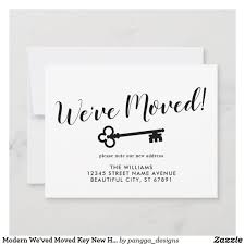 Modern We Ved Moved Key New Home Address Moving Announcement Zazzle Com In 2020 Moving Announcement Postcard Moving Announcements New House Announcement