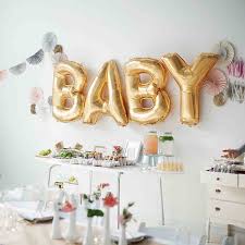 16 Gold Baby Foil Balloons Baby Shower Decorations Baby Shower Balloons Wedding Balloons