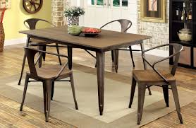 Coachella Industrial Natural Elm Dining Table Set Industrial Dining Sets Solid Wood Dining Set Dining Room Sets