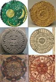 Ancient Calendars Top Nebra Skydisk Moordorf Sundisk Middle Aztec Calendar Babylonian Calendar Bottom Eg Ancient Symbols Ancient History Ancient Hebrew