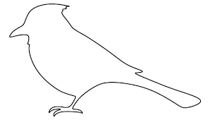 Black And White Printable Bird Pictures Printable Blue Jay Template Bird Template Blue Jay Bird Stencil