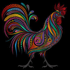 Rooster On Behance Dot Art Painting Rooster Art Chicken Art