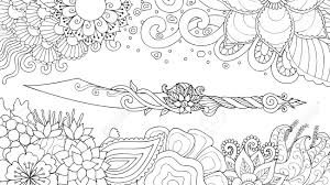 Select from 35970 printable crafts of cartoons, nature, animals, bible and many more. Hand Drawn Dagger Surrounding With Beautiful Flowers For Illustration And Coloring Book Page For Both Kids And Adult Royalty Free Cliparts Vectors And Stock Illustration Image 98084781