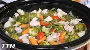 How to roast brussel sprouts. Chicken Vegetable Soup With Brussel Sprouts In The Crock Pot Healthy Slow Cooker Recipe Youtube
