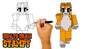 Start off with a pencil sketch. How To Draw Stampy Minecraft Youtube
