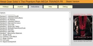 Metal Gear Solid V The Phantom Pain Trainer V1 15 Cheats Trainers