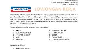 Persyaratan melamar kerja ke indogrosir / contoh surat lamaran pekerjaan untuk manufaktur dan gudang tanpakoma. Lowongan Kerja Indogrosir Indomaret Group Solo Berbagai Posisi Kerja Juni 2019 Loker Swasta