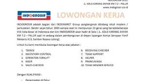 Cari lowongan kerja indogrosir untuk karir dan pekerjaan anda. Lowongan Kerja Indogrosir Indomaret Group Solo Berbagai Posisi Kerja Juni 2019 Loker Swasta