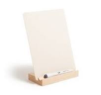 U Brands 8"x10" Acrylic Desktop Board With Wood Tray Base Cream