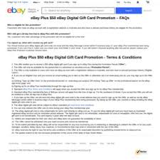 You can find digital gifts and coupons that gift certificates: 50 Ebay Gift Card When Signing Up To Ebay Plus 49 1 Year Subscription Ebay Ozbargain
